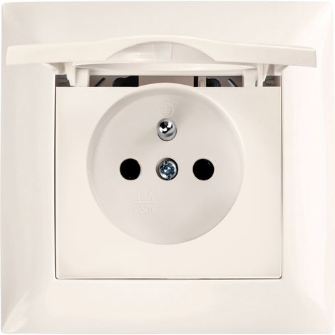 Toolight Single Grounded Socket With Flap And Frame Oste Jnh005-g Beige (1/5)
