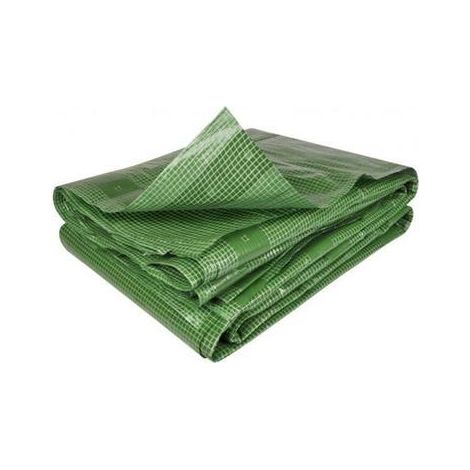 Bâche armée verte découpable pour serre 4x10 m 160gr/m2 (1/2)