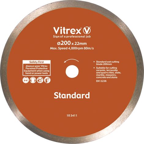 VITREX DIAMOND BLADE 200MM STANDARD