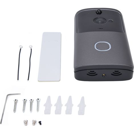 Sonnette vidéo WiFi HD 720p avec détection de mouvement PIR, communication bidirectionnelle et caméra sans fil pour Android (maison/appartement). (1/5)