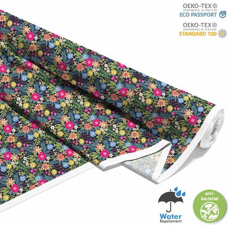 OUTDOOR DEKOSTOFFE OXFORD - Motiv bunte sommerblumen