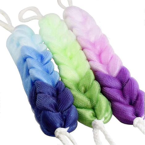 Lot de 3 éponges de bain et de douche pour hommes et femmes (couleurs variées) (1/5)