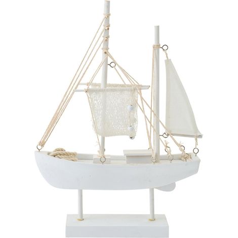 Bateau Déco à Voiles "Regatta" 41cm Blanc (1/4)