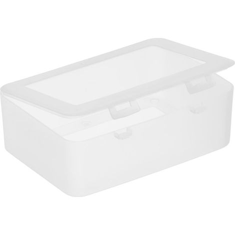 Boîte de rangement rectangulaire transparente avec couvercle, boîte en plastique transparent PP,1258540mm (1/5)