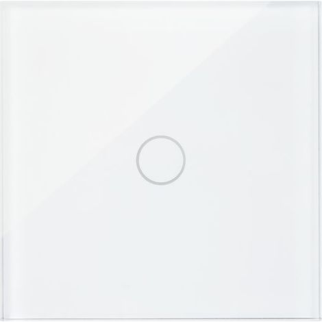 Interrupteur tactile simple - PNI - PNI-SH801-S - Verre blanc - 800 W - Indicateur LED