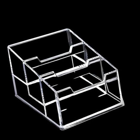 Porte-cartes de visite en acrylique (4 pièces) - Taille L - 104 mm - Grand espace de rangement - Idéal pour organiser vos cartes de visite - Porte-cartes de bureau - Unisexe - Support de table - Porte (1/5)