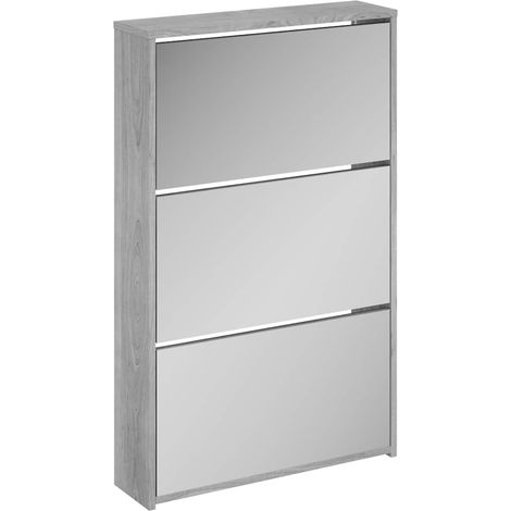 Maison Exclusive - Scarpiera con Specchio a 3 Livelli Grigio sonoma 63x17x102,5 cm (1/5)