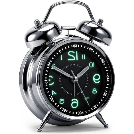 Despertador para personas con sueño profundo - Doble timbre - Despertar fiable - Funcionamiento ultrasilencioso (1/5)