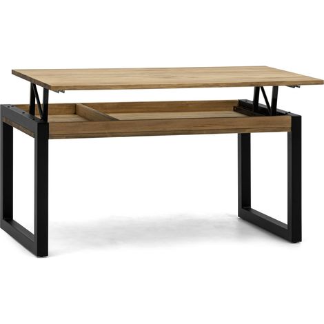Mesa Elevable iCub 100x50x60cm tablero 18mm ECO Negra en madera maciza de pino acabado vintage estilo industrial Box Furniture (1/5)