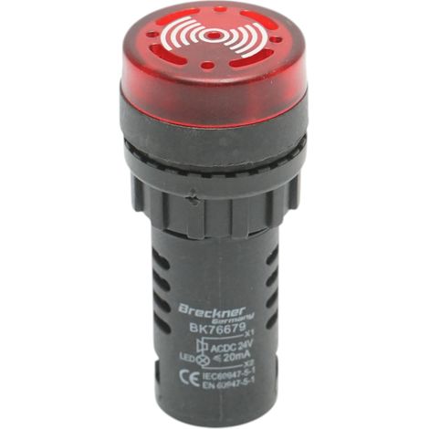 Indicatore di segnalazione LED industriale con cicalino 24V AC/DC 22mm Breckner Germany (1/4)