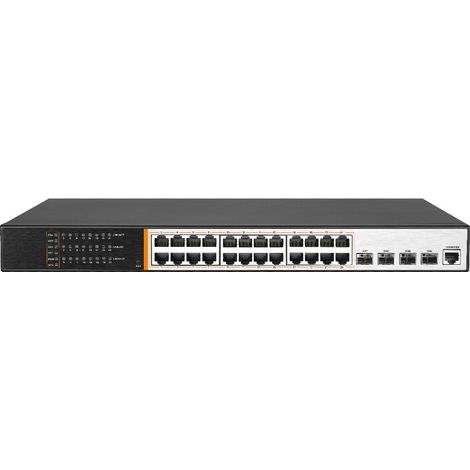 Switch di rete Link SWITCH DI RETE 24 PORTE POE 400 WATT + 4 PORTE SFP 10 GIGABIT E UNA PORTA CONSOLE LAYER 3
