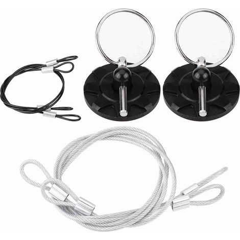 Kit de 2 attaches de capot CNC aluminium billet noir anodisé - Serrage rapide sans perforation (1/5)