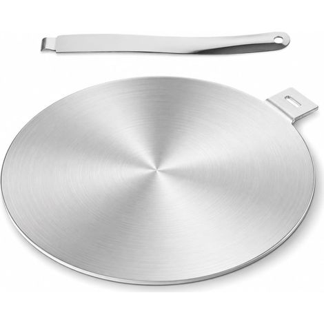 Adapterplatte für Induktionsherd mit abnehmbarem Edelstahlgriff, Ø 24 cm, Kochplatte für Induktionsherd (1/5)