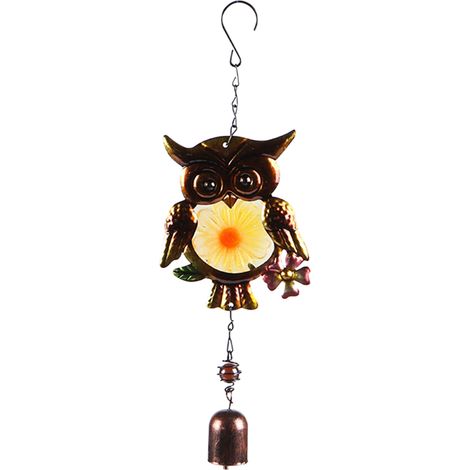Carillon éolien en verre en forme de hibou, décoration suspendue, musique relaxante, pour la maison, le jardin, le balcon, la cour, l'église, les fêtes et Noël. (1/5)