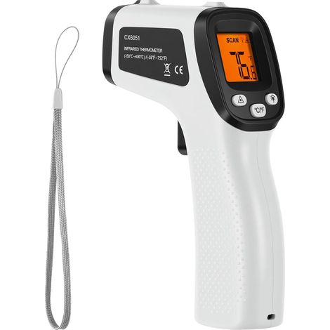 Thermomètre Infrarouge, Thermometre Laser Numérique Sans Contact, -58°F752°F (-50°C400°C) Pistolet Température Laser, Thermomètre pour Cuisine/Frigo/BBQ/Industrie (pas pour l'homme) (1/5)