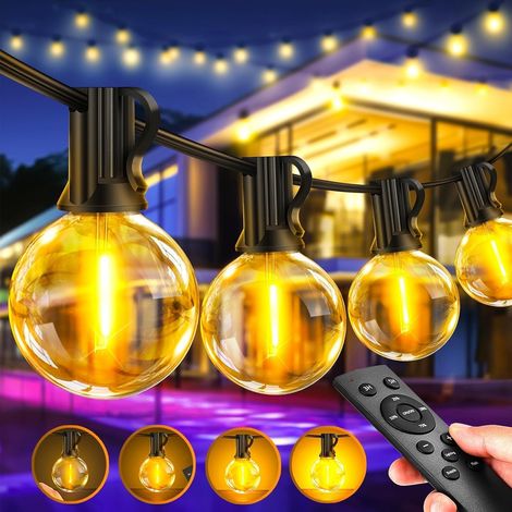 Guirlande Lumineuse Exterieure LED Guirlande - 30M G40 Ampoules Guinguette Exterieur avec Télécommande IP44 Imperméable Chaîne Lumiere Exterieur et Intérieur pour Jardins Terrasse Mariage Pergola (1/5)