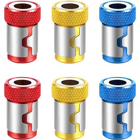 6 anelli magnetici Adatti per punte di cacciavite, anelli magnetici in metallo rimovibili
