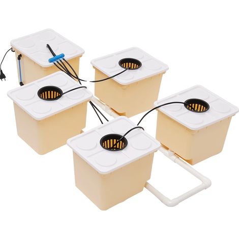 Kit de seau hydroponique, pompe à eau efficace, système DWC, BLANC