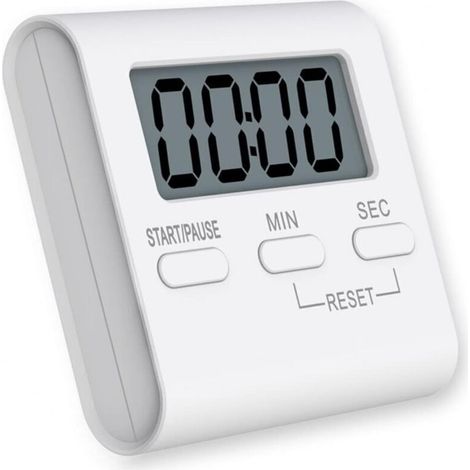 Kleiner digitaler Küchentimer zum Kochen, weißer magnetischer Küchentimer mit lautem Alarm, geeignet für Senioren und Kinder, einfacher elektronischer Küchentimer (1/4)