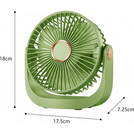 Ventilateur Bureau 5 Vitesses 17,5 x 6,5 x 17,5 cm 1200 mAh Veilleuse (1/4)