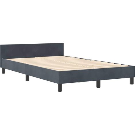 Estructura de cama Gris oscuro 120 x 190 cm Terciopelo vidaXL (1/5)