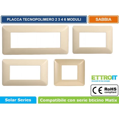 PLACCA PER INTERRUTTORE 2 posti - sabbia - serie 'SOLAR'