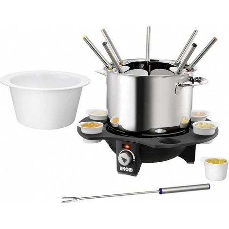 Unold 48645 Elegance Set Fondue Elettrico 1000 W 1.5 L 8 Persone colore Nero Argento (1/5)