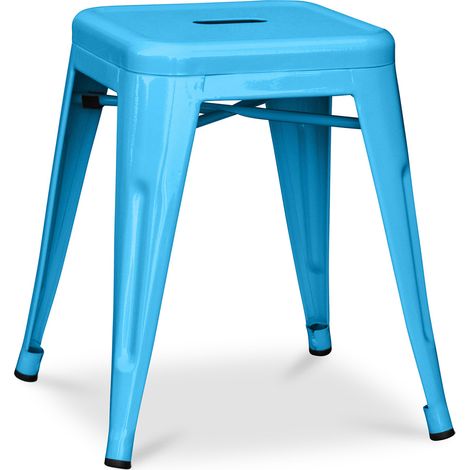 Industriedesign Hocker - 45cm - Neue Edition - Stylix Turquoise