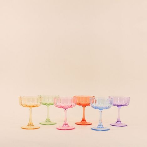 Set de 6 coupes en verre coloré 10x13cm