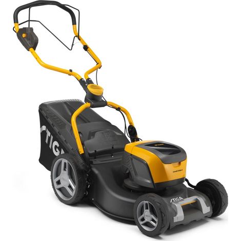 Stiga – Tondeuse à gazon à batterie 48V 46 cm – 2 batteries 4Ah – Bac hybride 60L – Pour pelouses jusqu'à 800 m²