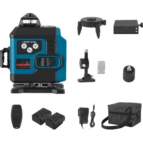 Niveau Laser, 16 Lignes, Mesure de Précision, Ensemble de 2 batteries (1/2)