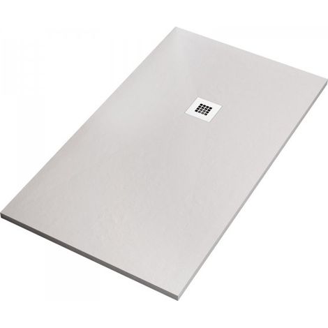 Piatto doccia in marmo resina Bianco effetto pietra h 3 cm Getra Bianco,75x90 cm