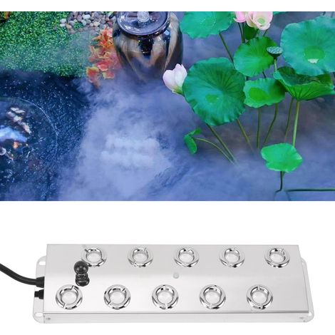 Pulvérisateur à ultrasons, machine de brumisation à ultrasons en acier inoxydable, convient aux serres, jardins, pelouses, étangs, rocailles décoratives, aquariums et machines de brumisation paysagère (1/5)