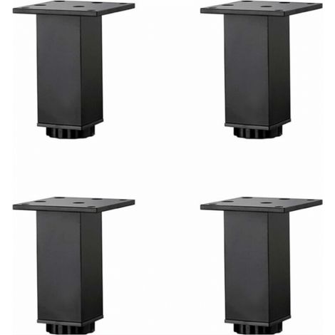 4 Stück (10 cm) höhenverstellbare Möbelbeine aus Aluminiumlegierung, Sofa-Couchtischbeine, Waschbecken-Badezimmerschrankbeine, Mattschwarz, mit Schrauben (1/5)