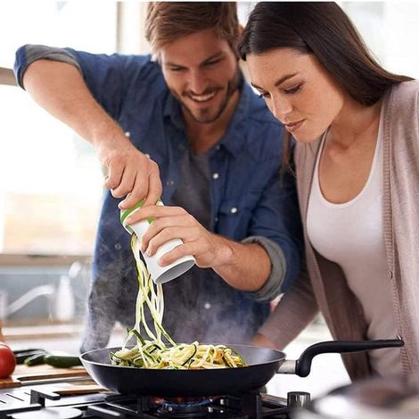 Spiralschneider – Gemüseschneider – Julienne-Schneider – Gemüseschneider – 2-in-1 Karotten- und Zucchinischneider – Gemüseschneider, Zucchini- und Nudelschneider – Für Karotten, Gurken und Zucchini (1/5)