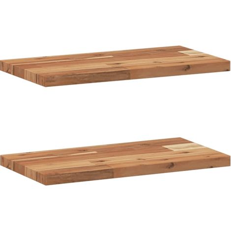 Étagères murales 2 pcs，Étagère flottante 60x20x2 cm acacia massif à l'huile CFW44455 (1/5)