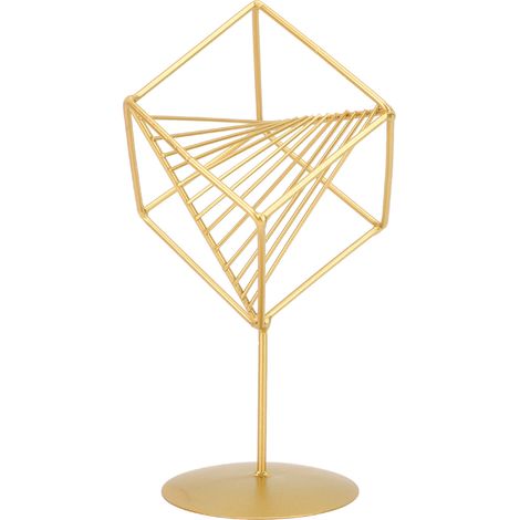de table géométrique dorée sculpture géométrique 3D créative