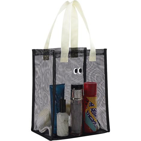 Tragbare, wandmontierte Duschtasche mit praktischer Aufbewahrung, Netzgewebe, Polyester, 33 cm, Schwarz, Reise-Kosmetik-Organizer (1/5)