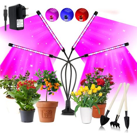 Lampe pour Plantes, Lampe de Croissance pour Plantes 80 LED avec minuterie Auto - on/Off 3H/9H/12H, 5 luminosité Lampe de Plante pour semis, Croissance, Floraison et Fruits (1/5)