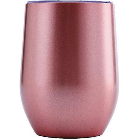 Mug de voyage isotherme en acier inoxydable, tasse à vin/café de bureau, tasse thermique à double paroi avec bord souple, bouteille isotherme réutilisable et anti-fuites, idéale pour les boissons chau (1/5)