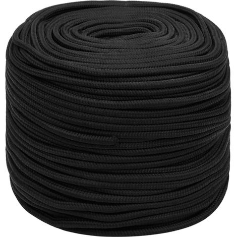 Corde de bateau, Corde de Chanvre, pour la Décoration, le Bricolage, le Jardinage Noir complet 10 mm 250 m polypropylène OIB8229E (1/5)