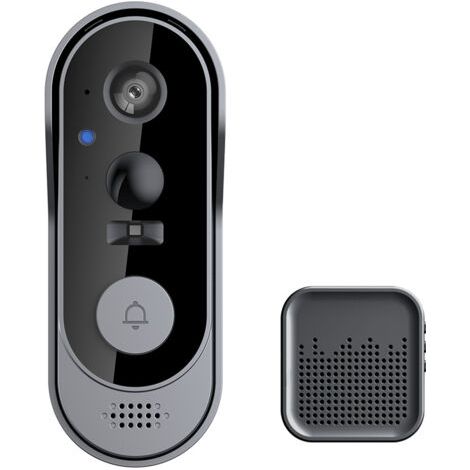 Sonnette sans fil avec caméra 1080p, interphone vidéo Wi-Fi intérieur, audio bidirectionnel, stockage sur carte SD et cloud, étanchéité IP66, infrarouge grand angle 130°-AquaForge