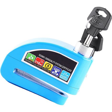 Bremsscheibenschloss für Motorräder, Roller und Fahrräder mit blauem Diebstahlalarm, akustischem Sicherheitssystem, robustem Diebstahlschutzschloss, effektivem Schutz vor Diebstahl. (1/5)