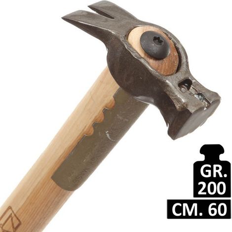 MARTELLO MASS DA CARPENTIERE FORGIATO CON MANICO IN LEGNO - GR.200 - ART.191C
