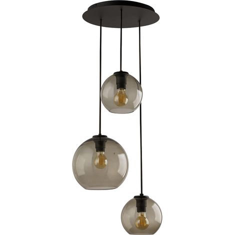 Lampadario Nowodvorski Vetro nero vetro fumé Ø40 3xE27