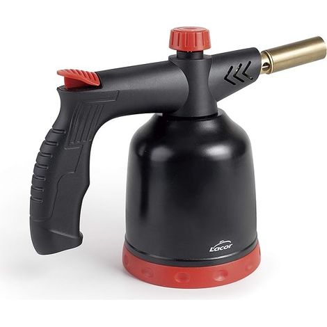 Chalumeau de cuisine, chalumeau à gaz professionnel, allumage piézoélectrique, flamme réglable, rechargeable avec cartouches (1/5)