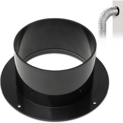 100-mm-Rohrverbinderflansch, ABS-Wandflansch, gerader Rohrflansch, Anschlussplatte für Lüftungssysteme, Rohrformstücke, Schwarz (1/5)
