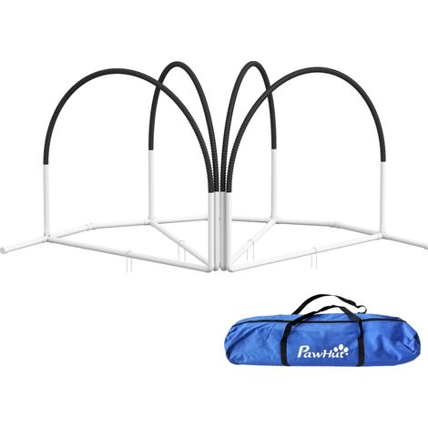 Ensemble Dog Agility Accessoires pour dressage, 4 pièces, noir, 89 x 69 x 99 cm, pour maison et usage quotidien, cadre stable