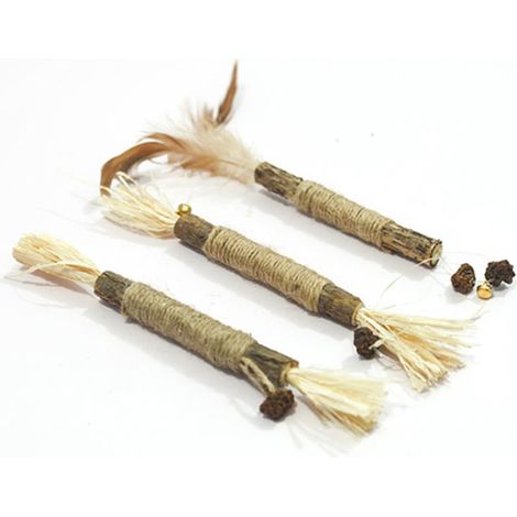 MINKUROW 3 Palitos De Hierba Gatera, Juego De Palitos Masticables Para Gatos, Juguetes Para Gatos, Cuidado Dental, Para Cepillarse Los Dientes, Eliminar El Sarro Y Refrescar El Aliento (1/3)
