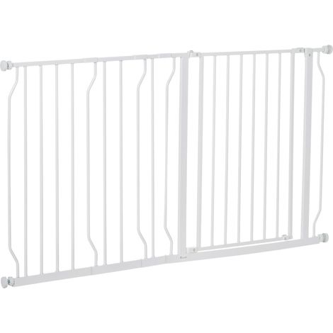 Cancelletto Sicurezza Regolabile per Cani 75-145 cm in Acciaio e ABS Bianco (1/5)